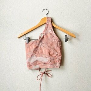 Gymshark Pink Asymmetrical Tie Front Sports Bra